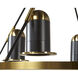 Dunlop 4 Light Black / Brass / Black Chandelier Ceiling Light